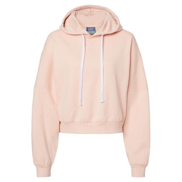 Women's Sueded Fleece Crop Hooded Sweatshirt Thumbnail