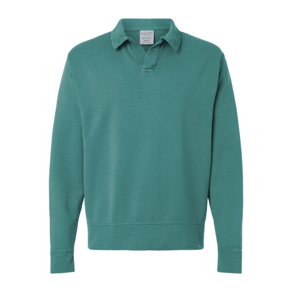 Unisex Garment-Dyed Polo Collar Sweatshirt Thumbnail