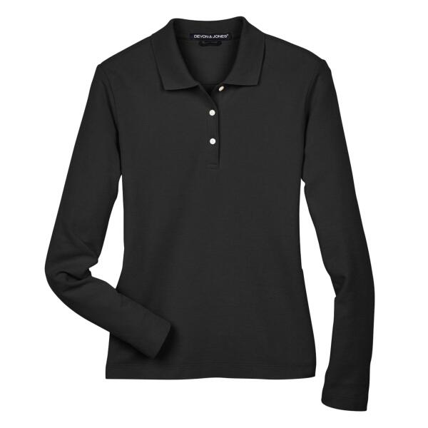 Women's Pima Piqué Long Sleeve Polo Thumbnail