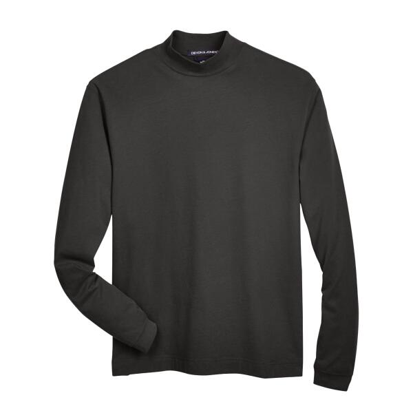 Unisex Sueded Jersey Mock Neck T-Shirt Thumbnail