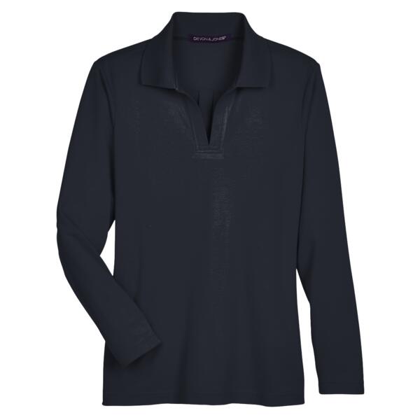 Women&#39;s CrownLux Performance® Plaited Long Sleeve Polo Thumbnail