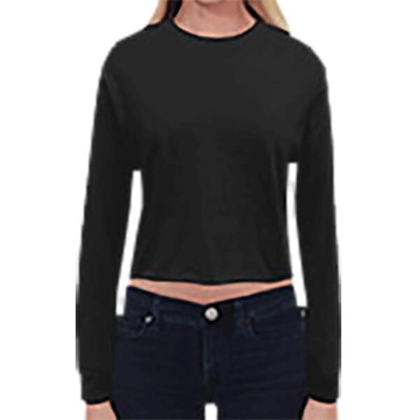 Women's Long-Sleeve Crop Boyfriend T-Shirt Thumbnail