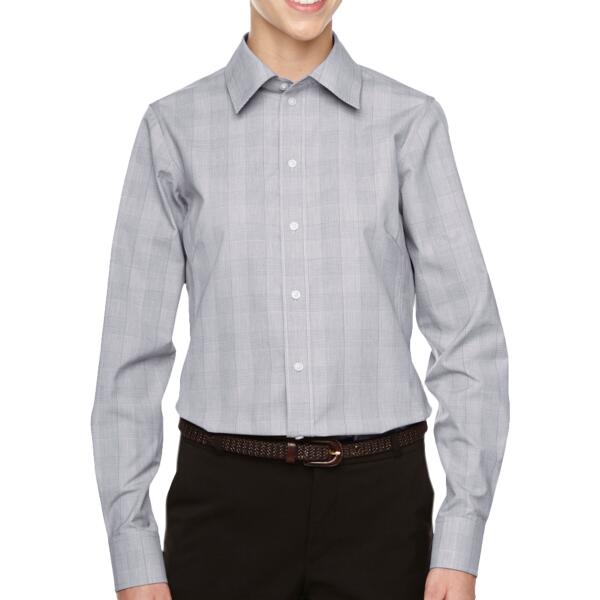 Women's Crown Collection® Glen Plaid Woven Dress Shirt Thumbnail