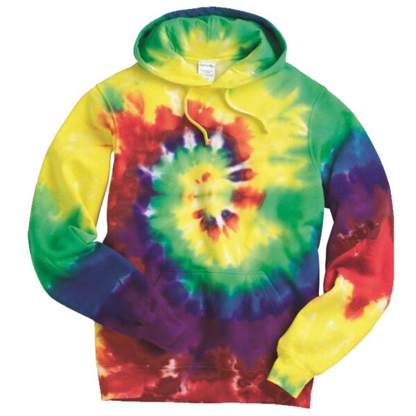 Multi-Color Spiral Tie-Dyed Hooded Sweatshirt Thumbnail