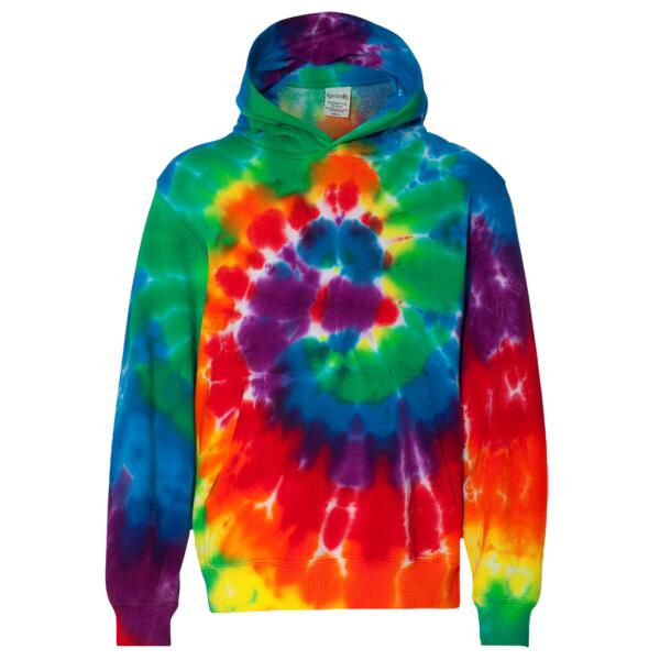 Youth Multi-Color Swirl Hooded Tie-Dyed Sweatshirt Thumbnail