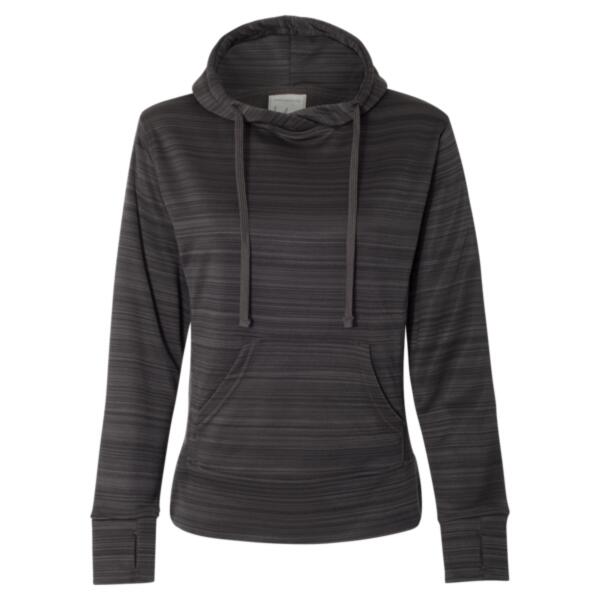 Women's Odyssey Striped Performance Fleece Lapover Hooded Sweatshirt Thumbnail