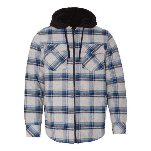Men's Quilted Flannel Hooded Jacket Thumbnail