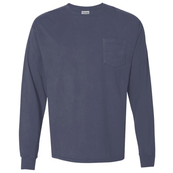 Unisex Garment-Dyed Long Sleeve T-Shirt With a Pocket Thumbnail