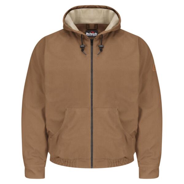 Men's Tall Brown Duck Hooded Jacket - EXCEL FR® ComforTouch Thumbnail